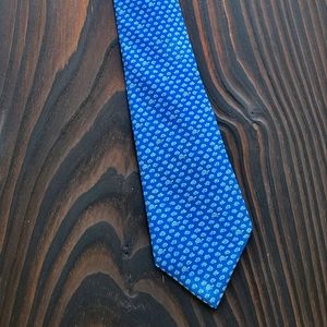 Hermes blue tie turtles clouds pattern